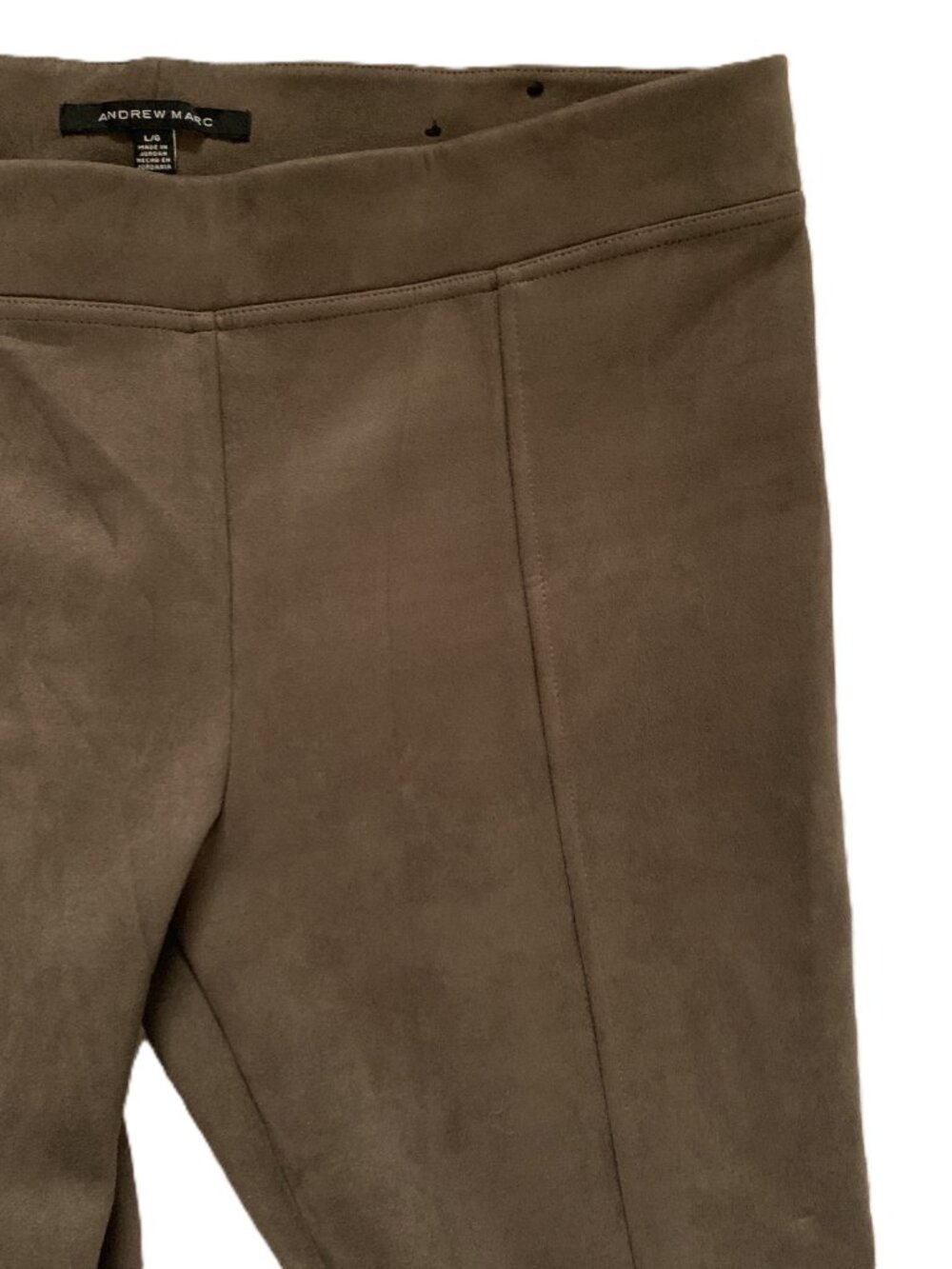 Andrew Marc Chocolate Brown Faux Suede Pull-On Pants – Size Large